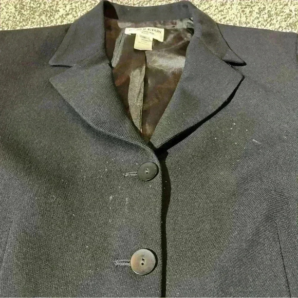 PENDLETON JACKET BLAZER VINTAGE VIRGIN WOOL SIZE 12 Petite 3 BUTTON Black- Note - Picture 4 of 13